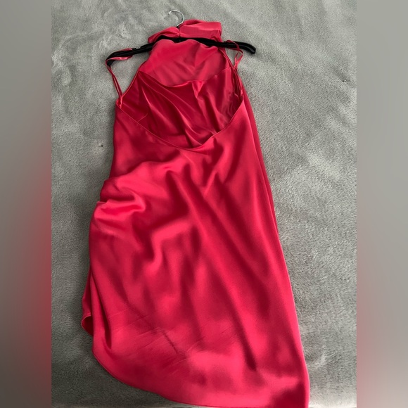 Coral Pink cowl neck backless dress. - Picture 3 of 5